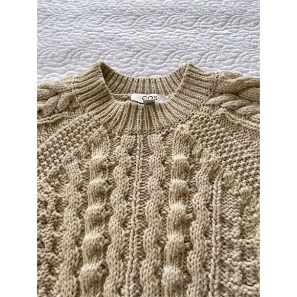 COS Beige Cable Knit Pullover Sweater Size XS - Picture 5 of 10